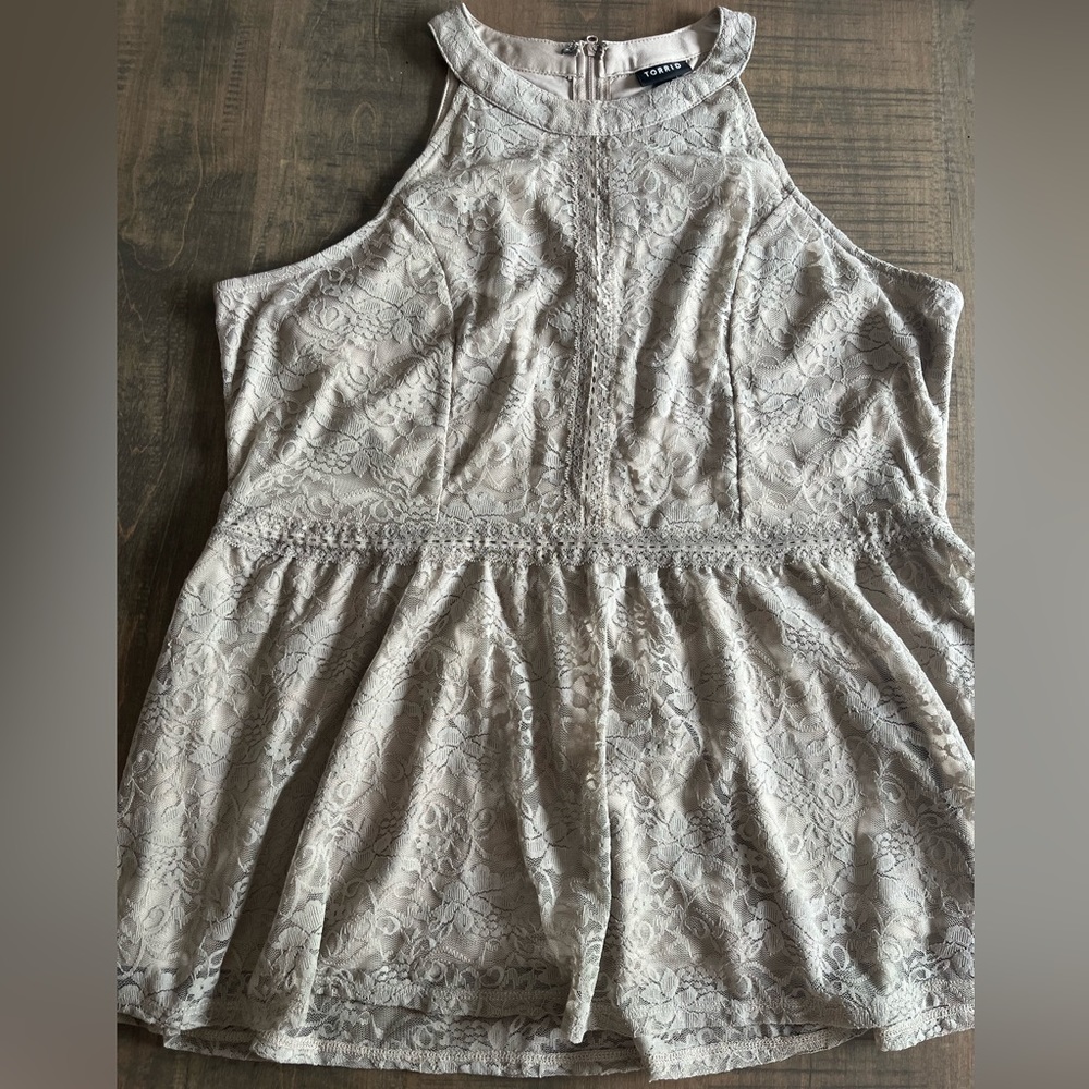 Cute high neck tank top mauvey grey